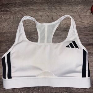 Adidas White and Black Sports Bra